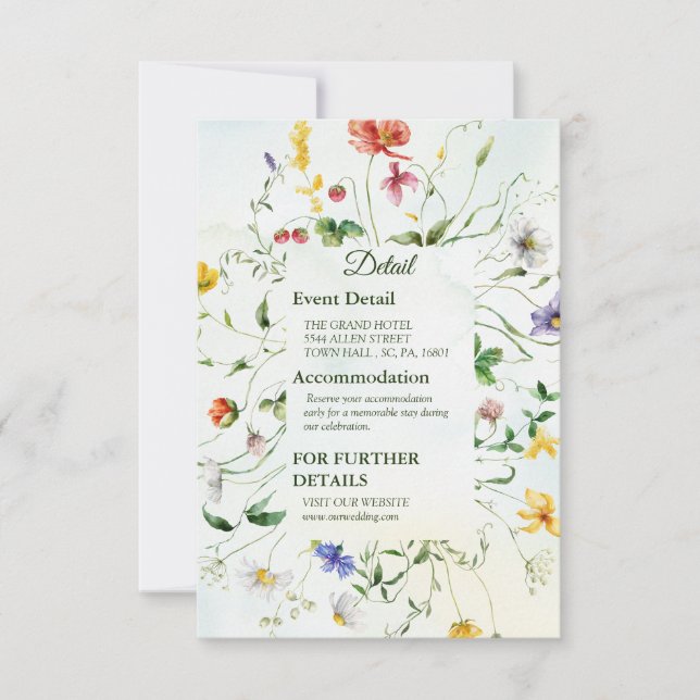 Verano de la flor salvaje de la acuarela de los ja (Anverso)