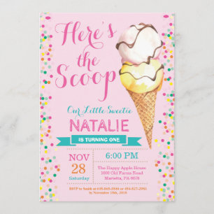 Verano de la invitación del cumpleaños del helado