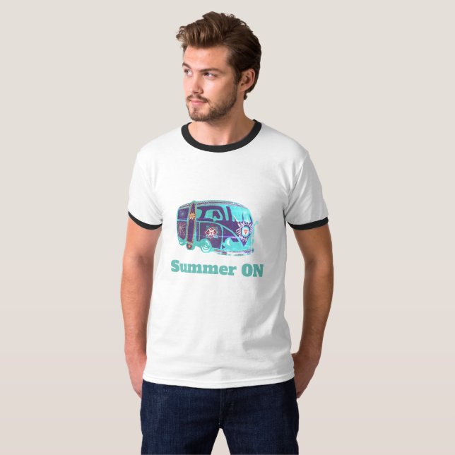 Verano en la camiseta básica de cantante de Hippie (Anverso completo)