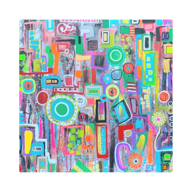 Verano en la ciudad 16 x 16 arte mural Metalizado (Anverso)