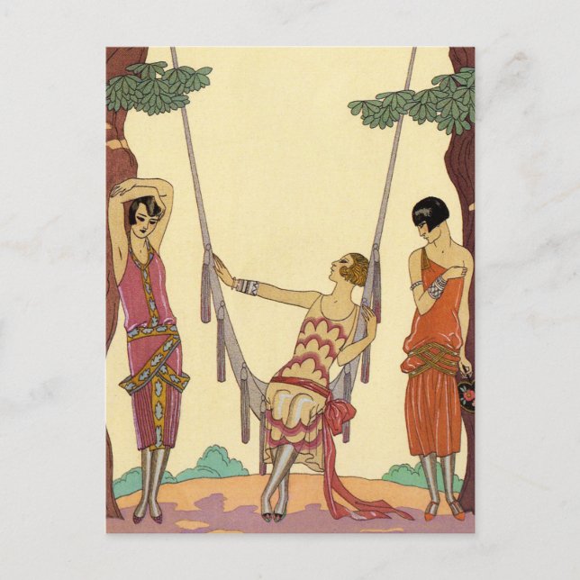 Verano en la postal Art Deco de Francia (Anverso)