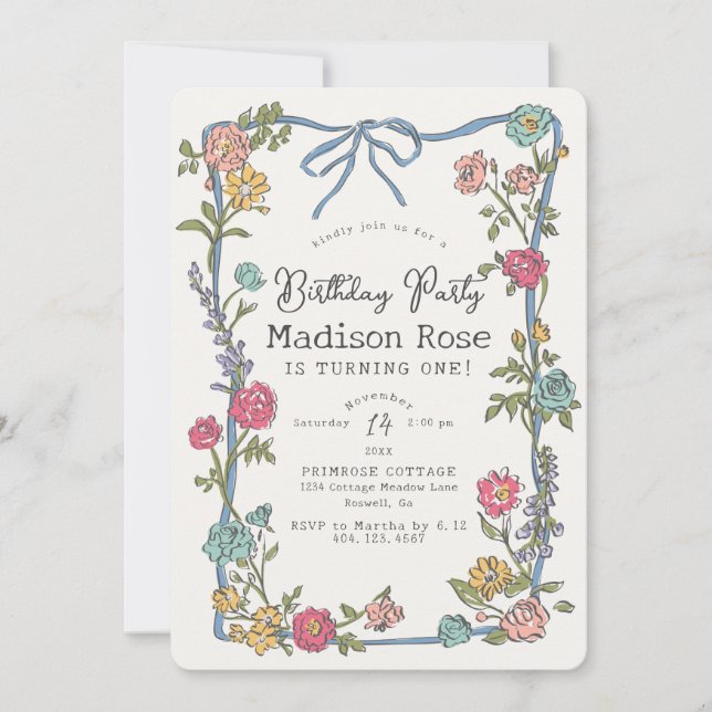 Verano Fiesta Bright Floral Birday Party (Anverso)