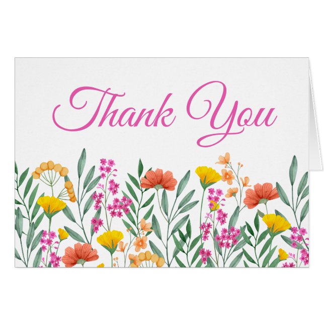 Verano floral Flores salvajes Boho Boda Gracias (Anverso (Horizontal))