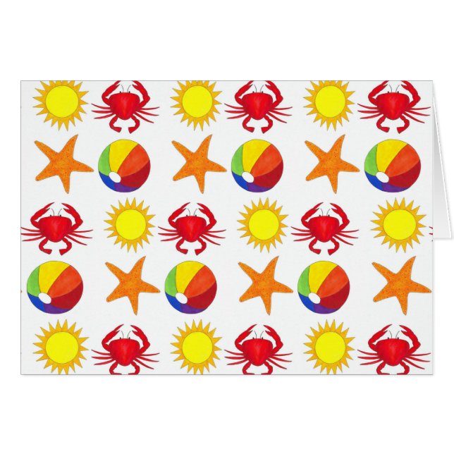 Verano Fun Beach Crab Starfish Vacaciones Sun (Anverso (Horizontal))