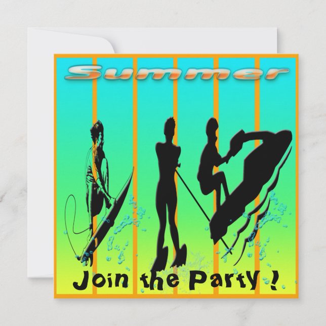 Verano - invitación de los deportes acuáticos (Anverso)