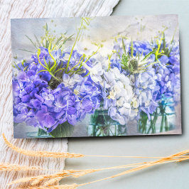 Verano Púrpura Hydrangeas Mason Jars Blanc Interio