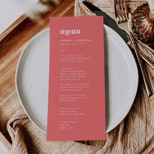 Verano retro   Menú de cena Boda rosado caliente