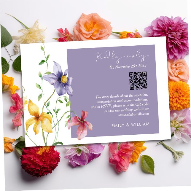 Verano Romántico Floral Meadow Elegante Boda RSVP (Subido por el creador)