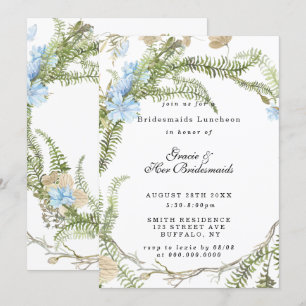 Verano Rústico Fern Bridesmaids Luncheon Invita