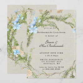 Verano Rústico Fern Bridesmaids Luncheon Invita