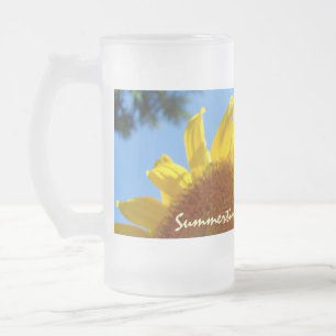 ¡Verano! Tazas de Vidrio Helado Girasoles
