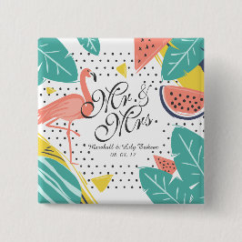 Verano tropical personalizado que casa el botón