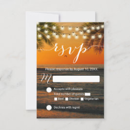 Verano tropical Sunset Beach Wedding RSVP