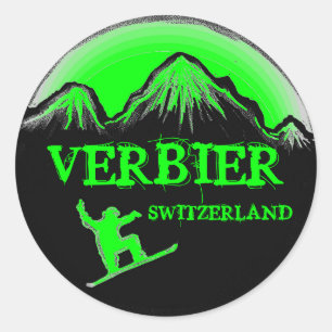 Verbier pegatinas de snowboard de Suiza