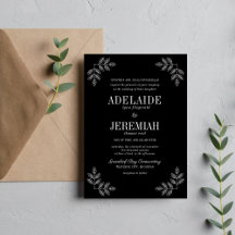 Verdadera sencillez 6 Invitación a la boda negra f