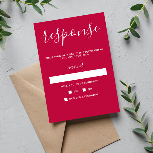 Verdadera Simplicidad 1 Frambuesa Mínima Boda RSVP