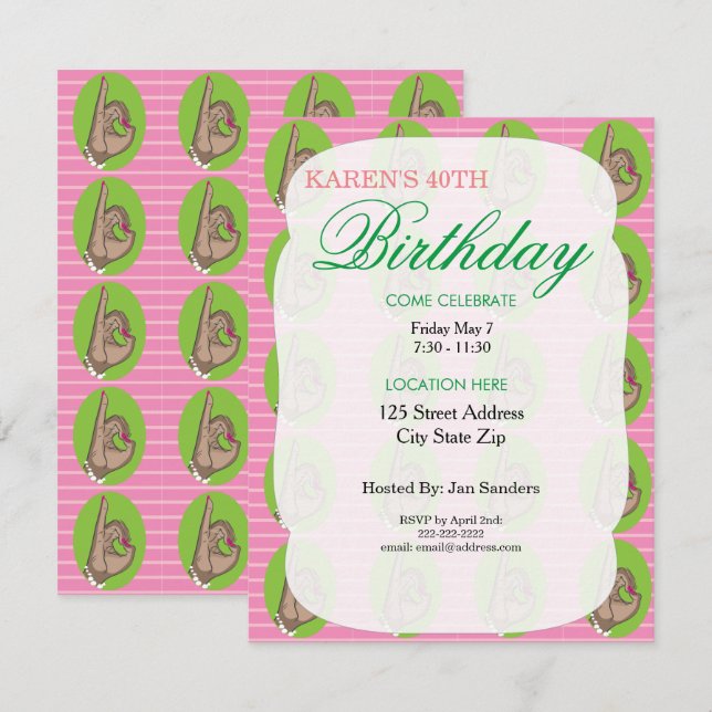 Verdaderas invitaciones a fiestas de cumpleaños ro (Anverso / Reverso)