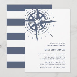 Verdadero Norte | Invitación náutica a Baby Shower