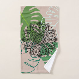 Verdant Embrace: Mandala and Leaf Design