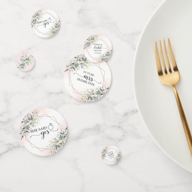 Verde Agua Bridal Shower Confetti Acuarela (Grupo)