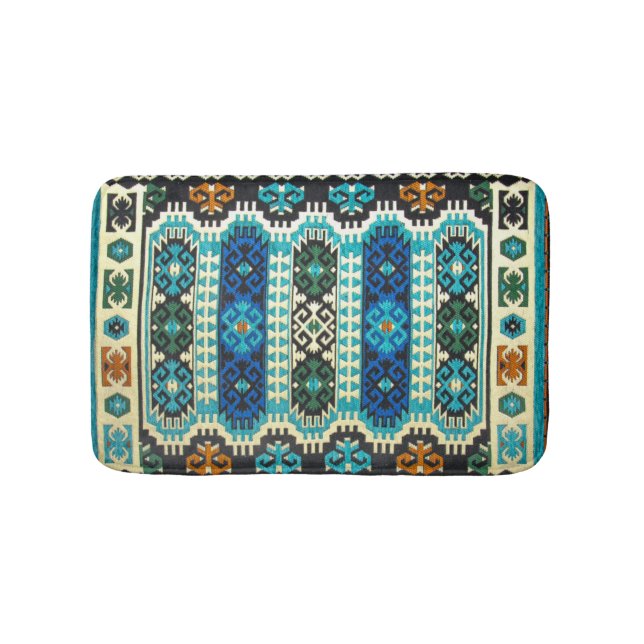 Verde azul de alfombra persa turca oriental (Anverso)