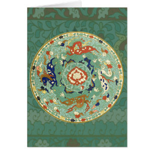 Verde azul del circulo chino antiguo