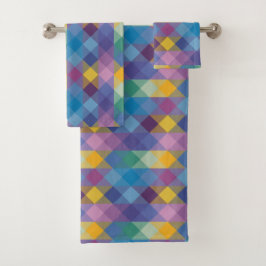 verde, azul, rosa, amarillo y geométrico púrpura