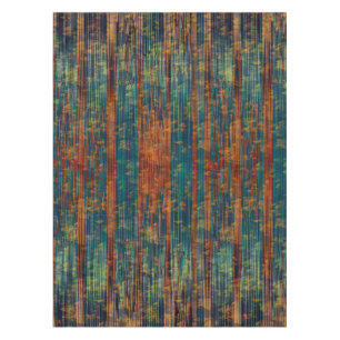 Verde Azul Turquesa Naranja Busy Abstract Mantel