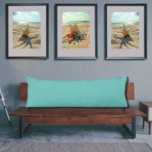 Verde azulada almohada de color sólido azul turque