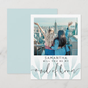 Verde azulada moderna, serás mi empleada de honor.