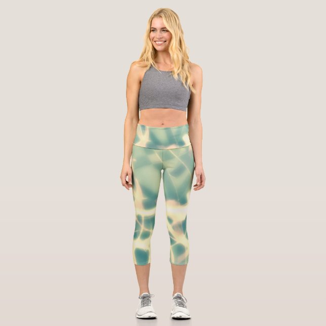 Verde azuladas y telarañas de leggings de capri (Anverso)