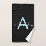 Verde azulado Aqua Blue Girly Script Monograma Nom<br><div class="desc">Planificador de portátiles espirales de escritura simple Aqua azul negro y Verde azulado. Esto hace que el dulce perfecto cumpleaños 16,  boda,  ducha de novia,  aniversario,  ducha de bebé o fiesta de soltera sea regalo para alguien que ama el lujo glam y los estilos de moda.</div>