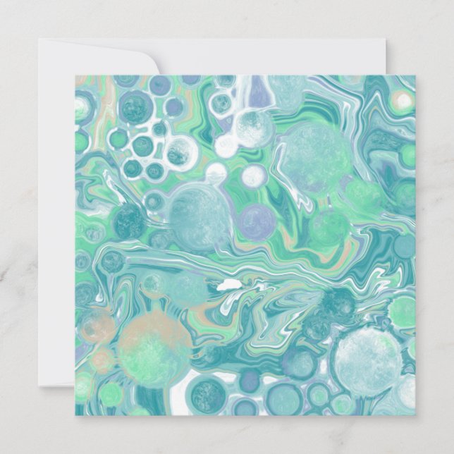 Verde azulado Arte Fluido de Mármol Azul Verde (Anverso)