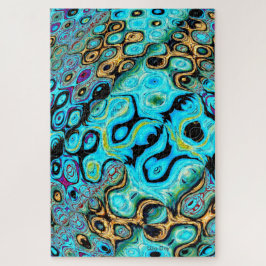 Verde azulado Blue Ripples Jigsaw Puzzle