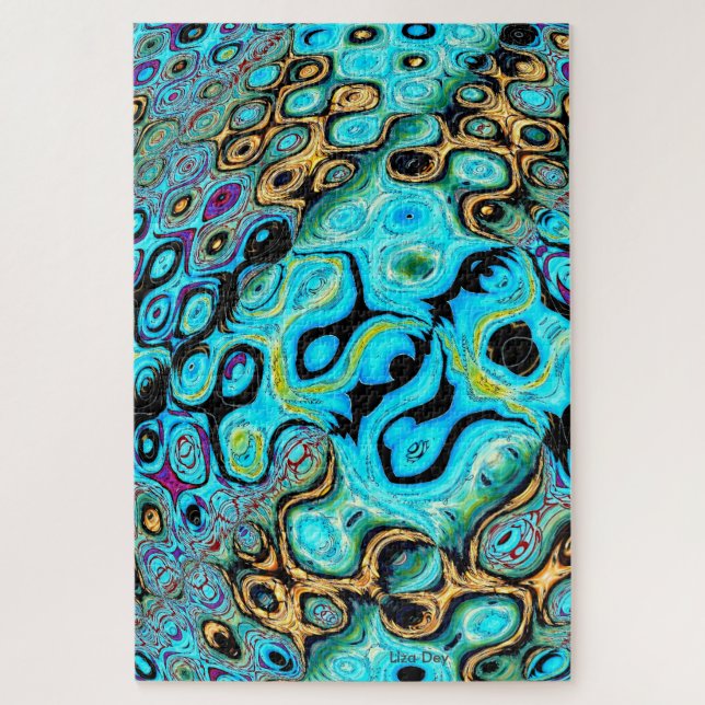 Verde azulado Blue Ripples Jigsaw Puzzle (Vertical)