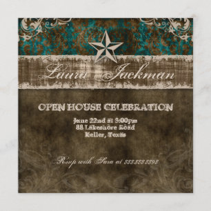 Verde azulado caballo Damask con tarjeta fotográfi