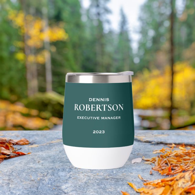 Verde azulado empresarial simple y personalizado (Exterior)