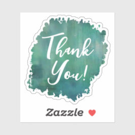 Verde azulado Gracias Pegatina