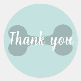 Verde azulado Gracias Perro Pegatina Óseo