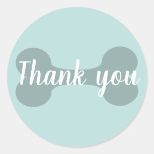 Verde azulado Gracias Perro Pegatina Óseo