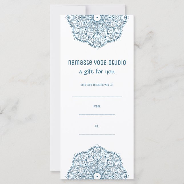 Verde azulado Mandala Yoga Henna Artist Reiki Spa  (Anverso)