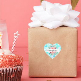 Verde azulado verde floral tiene gran pegatina imp