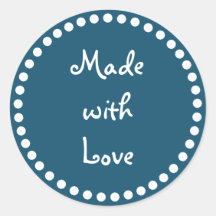 Verde azulado y blanco hecho con amor pegatina