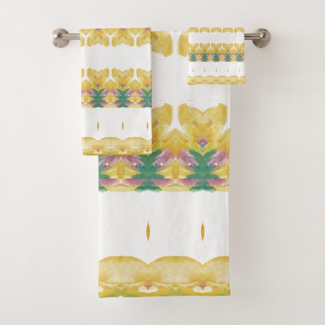 Verde blanco amarillo y con patrones rosados (In situ)