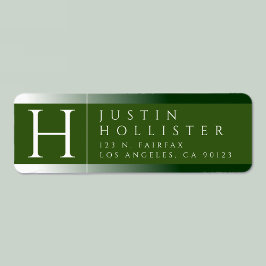 Verde blanco y forestal | Etiqueta de dirección de