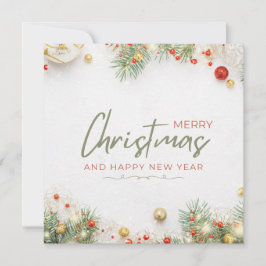 Verde blanco y rojo simple Feliz Navidad