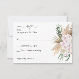 Verde Boho Floral Tropical sin RSVP de comida 2