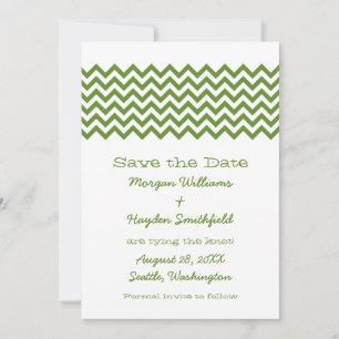 Verde Chevron simple Guardar la invitación de fech