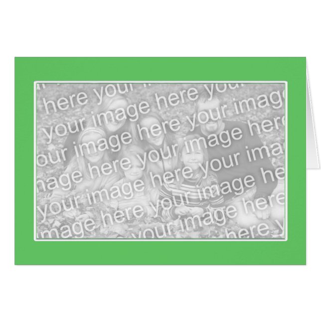 Verde claro con borde blanco para tarjeta de foto (Anverso (Horizontal))