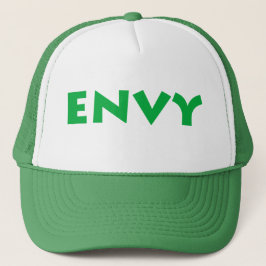 Verde con el gorra del camionero de la envidia